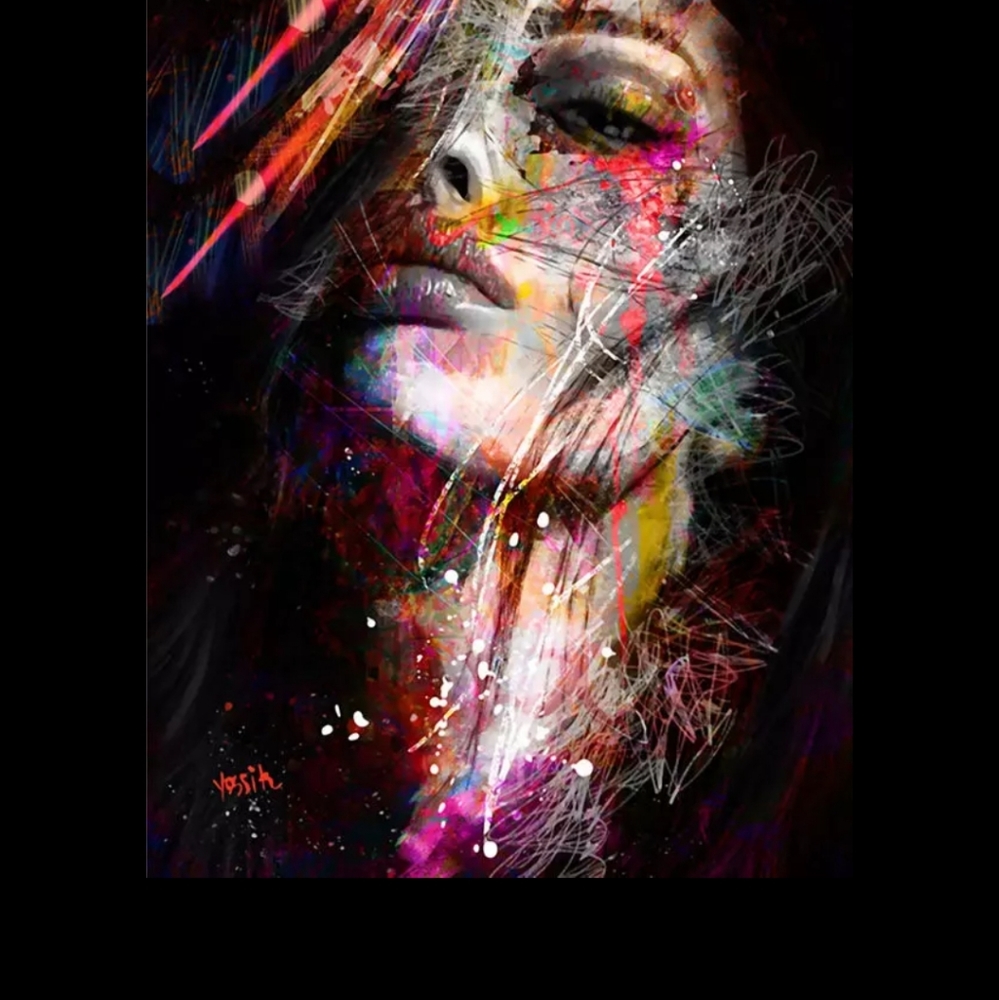 NWT MODERN ABSTRACT FEMALE CANVAS ART PRINT 24X31